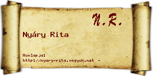 Nyáry Rita névjegykártya